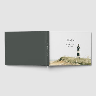 Libro De Visitas Boda Costa Faro Marfil Musgo Silenciado 