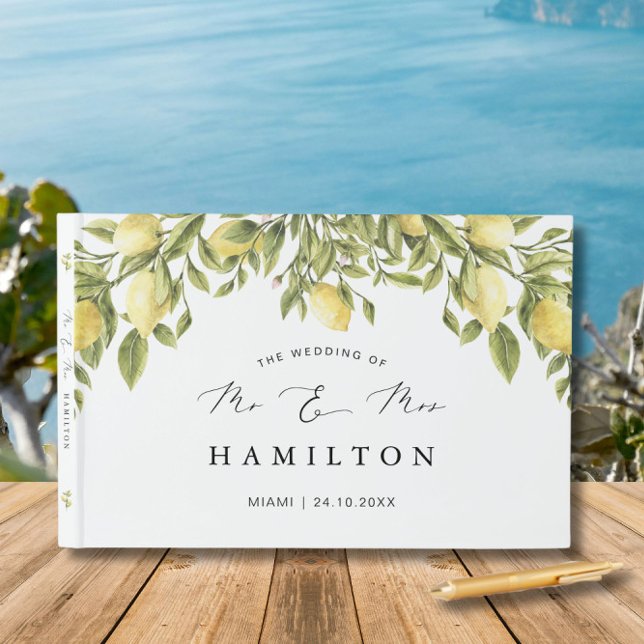 Libro De Visitas Boda costero amarillo Lemon amalfi (Subido por el creador)