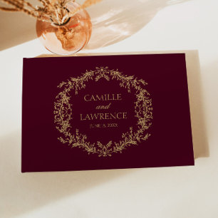 Libro De Visitas Boda Cuadro Floral Toile Champagne Borgoña