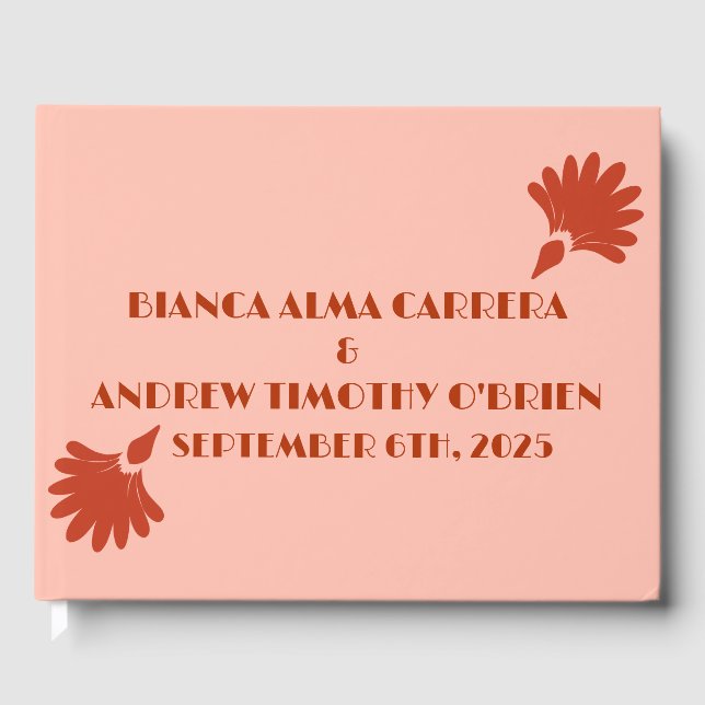 Libro De Visitas Boda de 2000 ruidosos y calientes rojos (Anverso)