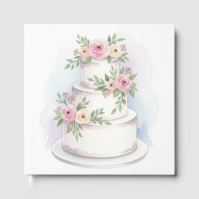 Libro De Visitas Boda de acuarela Boda Día de Invitado (Anverso)