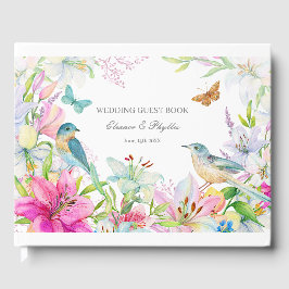 Libro De Visitas Boda de acuarela de Lilies