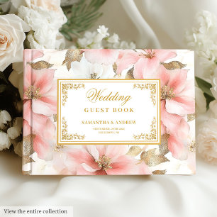 Libro De Visitas Boda de acuarela de marfil ruidoso
