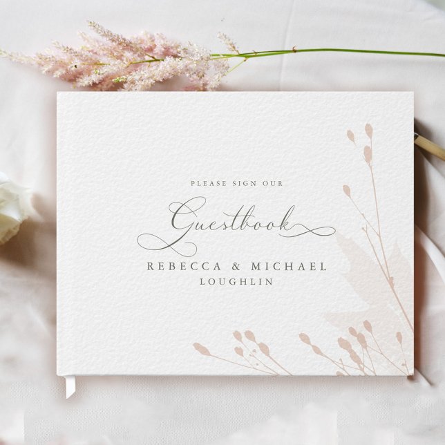 Libro De Visitas Boda de acuarela de Rubor con guión romántico (Subido por el creador)