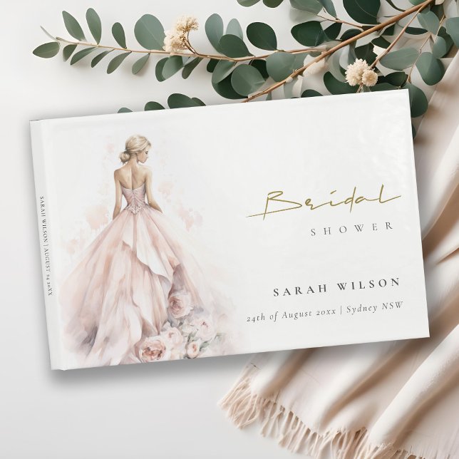 Libro De Visitas Boda de acuarela moderna ducha de novias con traje (Subido por el creador)