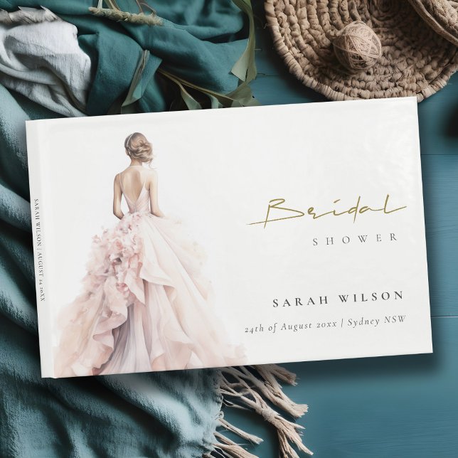 Libro De Visitas Boda de acuarela moderna ducha de novias con traje (Subido por el creador)