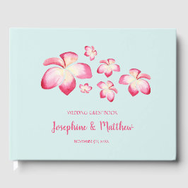 Libro De Visitas Boda de acuarela plumeria tropical