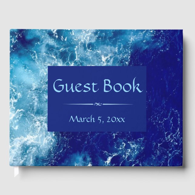Libro De Visitas Boda de agua del océano azul (Anverso)