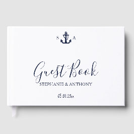 Libro De Visitas Boda de ancla azul de la Marina Náutica monográfic