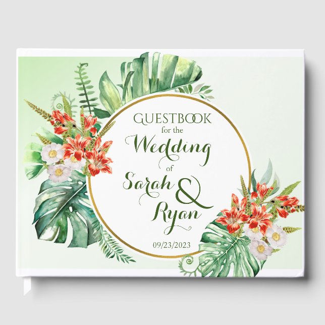 Libro De Visitas Boda de anillo tropical (Anverso)
