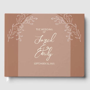 Libro De Visitas Boda de Arco Floral de Mocha Brown
