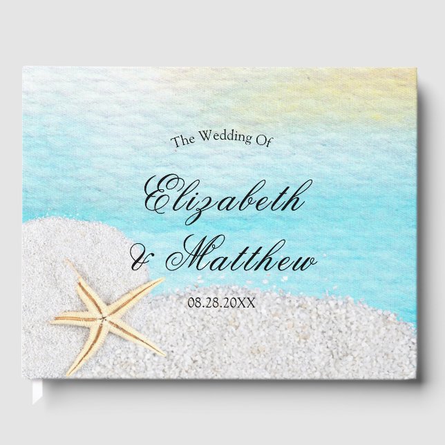 Libro De Visitas Boda de arena blanca de la playa (Anverso)