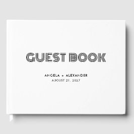 Libro De Visitas Boda de Art Deco de Retro Geométrico
