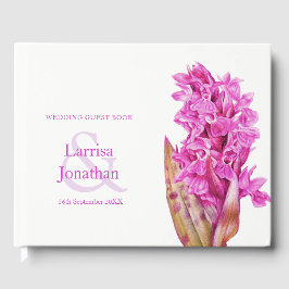 Libro De Visitas Boda de arte de orquídeas silvestres rosa personal