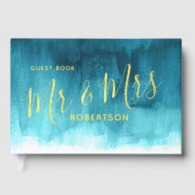 Boda de arte moderno verde azulado en Aqua