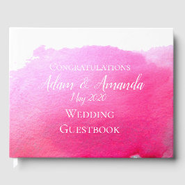 Libro De Visitas Boda de arte moderno y sencillo de color rosa