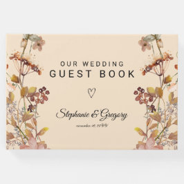 Libro De Visitas Boda de Autumn Boho Wildflower