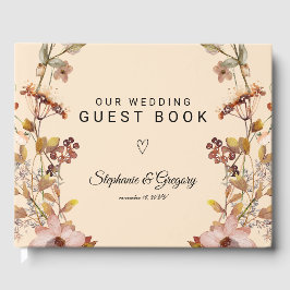 Libro De Visitas Boda de Autumn Boho Wildflower