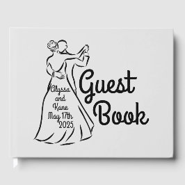 Libro De Visitas Boda de bailarinas de salón de baile en blanco y n