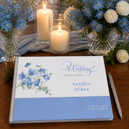 Libro De Visitas Boda de Bellflower Azul