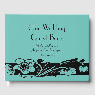Libro De Visitas Boda de borde floral Art Deco