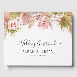 Libro De Visitas Boda de borde floral Boho