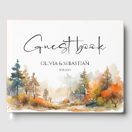 Libro De Visitas Boda de Bosques de Otoño Rústico