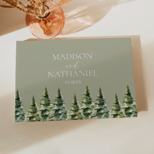Libro De Visitas Boda de bosques de pinos de nieve en invierno mini