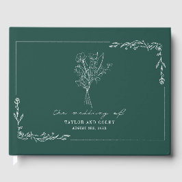 Libro De Visitas Boda de Bouquet Emerald Rustic