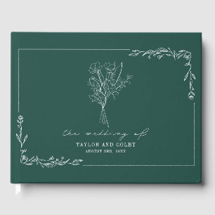 Libro De Visitas Boda de Bouquet Emerald Rustic