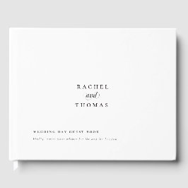 Libro De Visitas Boda de caligrafía blanca minimalista