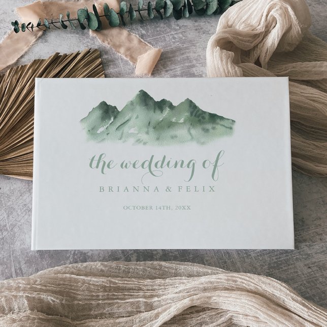 Libro De Visitas Boda de caligrafía de la región montañosa verde (Subido por el creador)