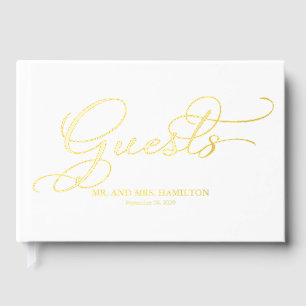 Libro De Visitas Boda de Caligrafía Elegante Moderna