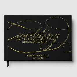 Libro De Visitas Boda de Caligrafía Elegante Moderna