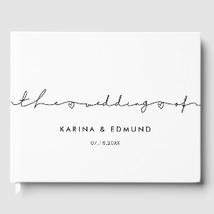Libro De Visitas boda de caligrafía escrita a mano minimalista
