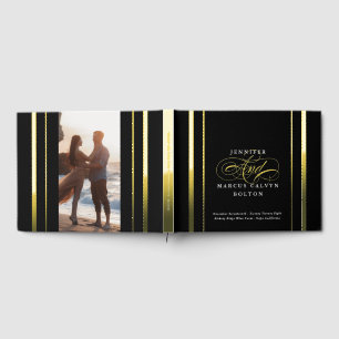 Libro De Visitas Boda de caligrafía formal elegante en blanco y neg