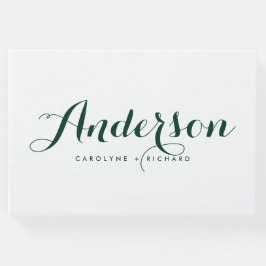 Libro De Visitas Boda de caligrafía moderna de Forest Green