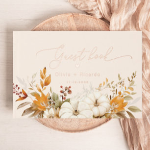 Libro De Visitas Boda de caligrafía moderna otoño