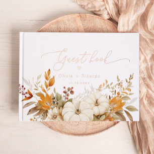 Libro De Visitas Boda de caligrafía moderna otoño