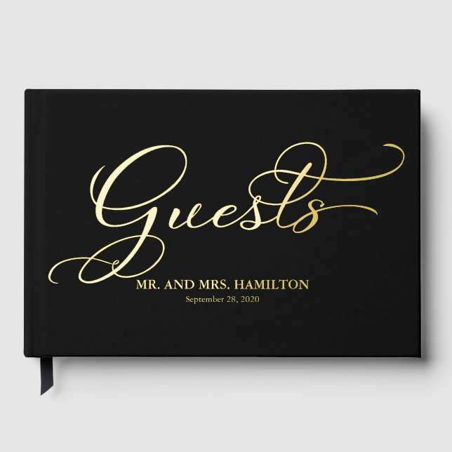Libro De Visitas Boda de Caligrafía Moderna y Elegante (Anverso)