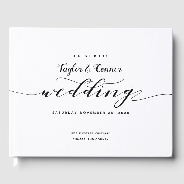 Libro De Visitas Boda de caligrafía rusa invitado (Anverso)