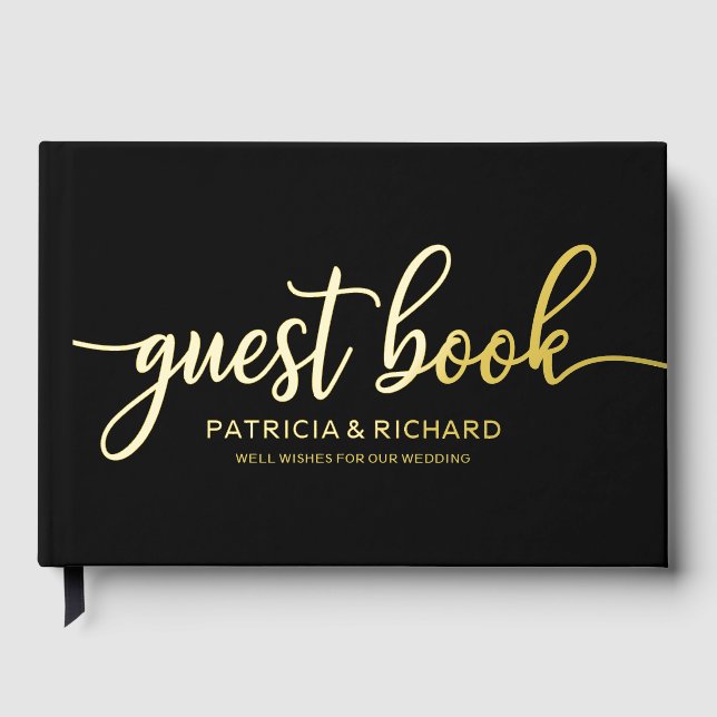 Libro De Visitas Boda de Caligrafía Simple y Elegante (Anverso)