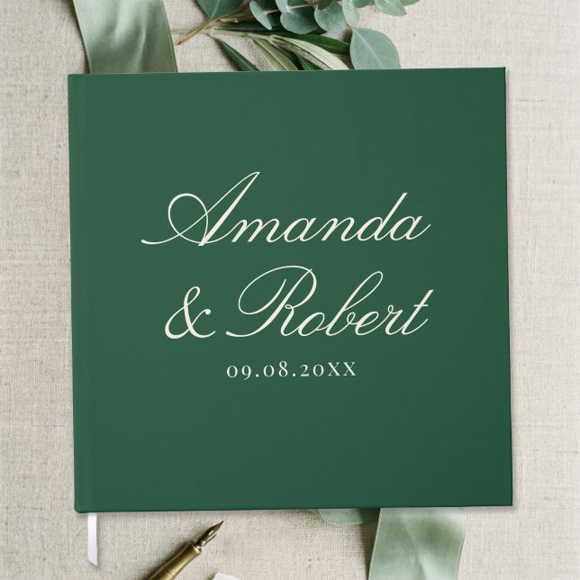 Libro De Visitas Boda de Caligrafía Verde Elegante (Subido por el creador)