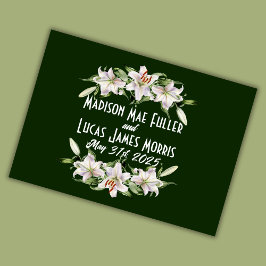 Libro De Visitas Boda de Calla Lilies, blanco en verde profundo
