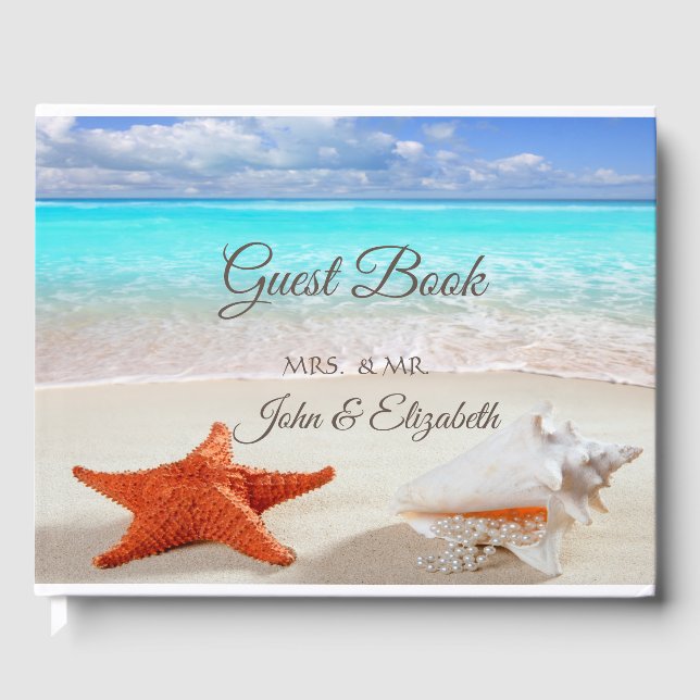Libro De Visitas Boda de casetas de bodas de playa (Anverso)