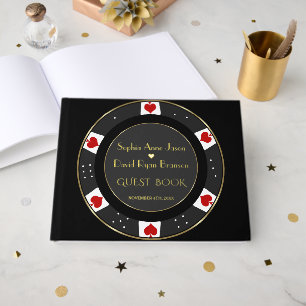 Libro De Visitas Boda de Casino de Chip Gold Poker de lujo