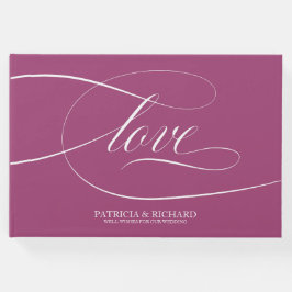 Libro De Visitas Boda de Cassis Rosa Sencilla y Elegante