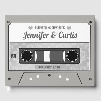 Libro De Visitas Boda de cinta de cassette retro