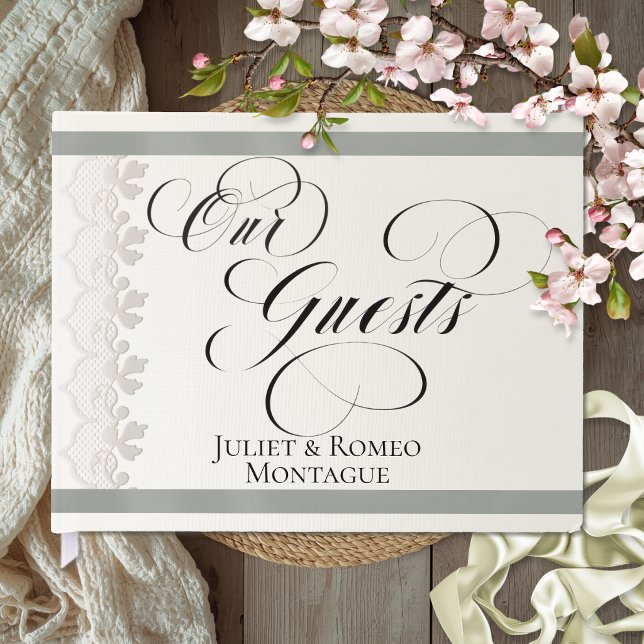 Libro De Visitas Boda de Cinta y Encaje - Salvia (Subido por el creador)