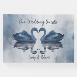 Libro De Visitas Boda de cisne azul romántico